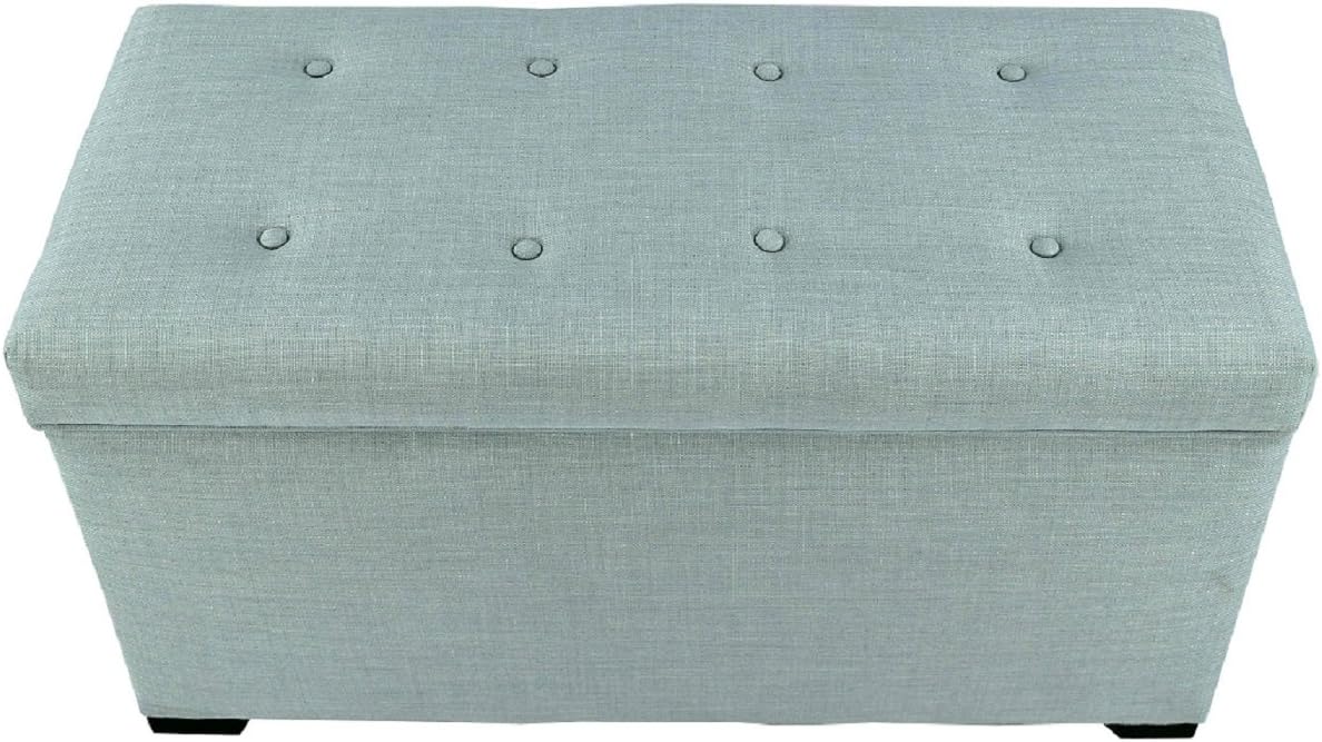 MJL Furniture Designs Angela Collection Button Tufted Upholstered Lift Top Medium Sized Bedroom Chest Storage Trunk, HJM100 Series, Sea Mist: Furniture & Decor