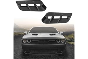 LitMiRaCle Engine Hood Air Outlet Vent Moulding Cover Trim Decorative Vent Cover Bezels For Dodge Challenger 2015-2022, Black (Not Applicable to Hellcats)