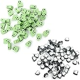 100 Pcs Polymer Clay Beads Mixed Heishi Spacer Beads Supplies for DIY Bracelet Earring Necklace Jewelry Making (Ghost)