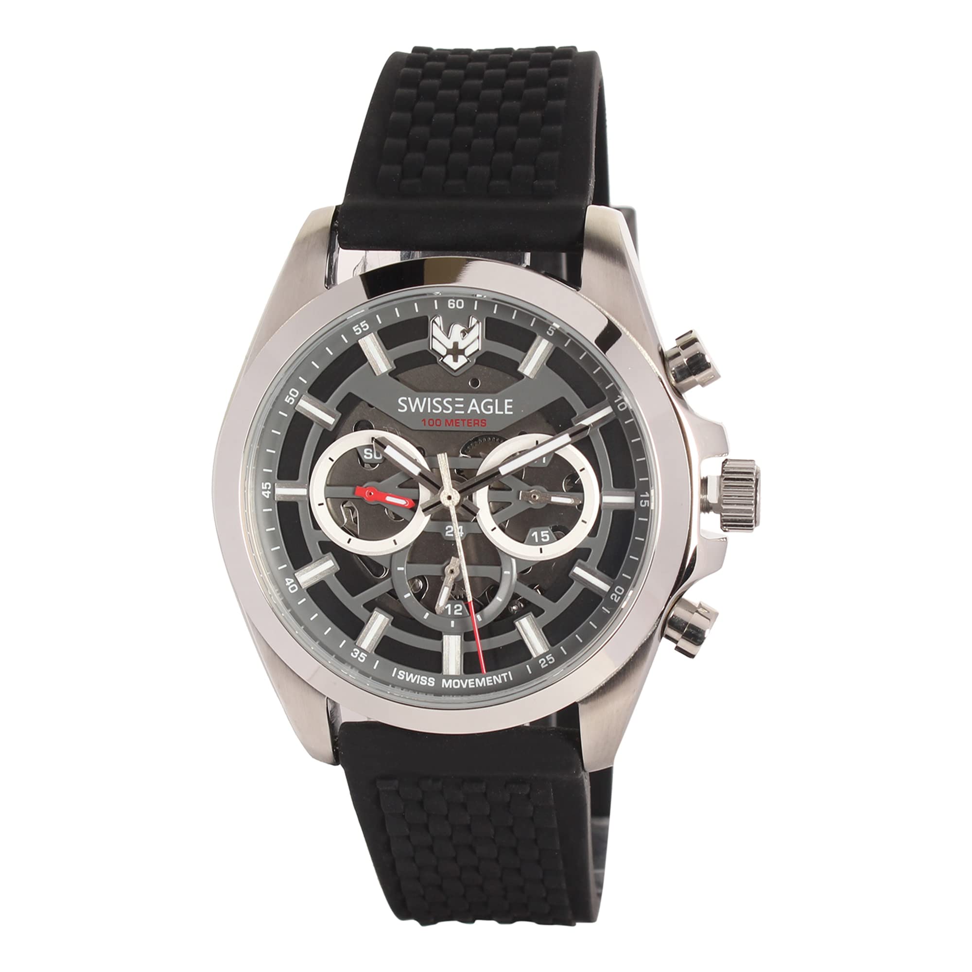 Swiss Eagle Men’s Chronograph Black Dial Watch (Model - SE-9165)
