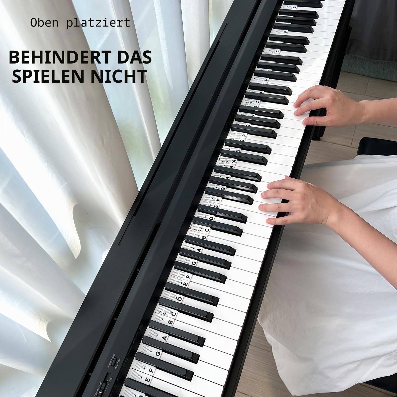 BEATBIT Klavierführer für Anfänger, abnehmbare Klaviertastatur-Notenetiketten zum Lernen, aus Silikon, keine Aufkleber erforderlich, wiederverwendbar und wird mit Box geliefert (Schwarz) 6
