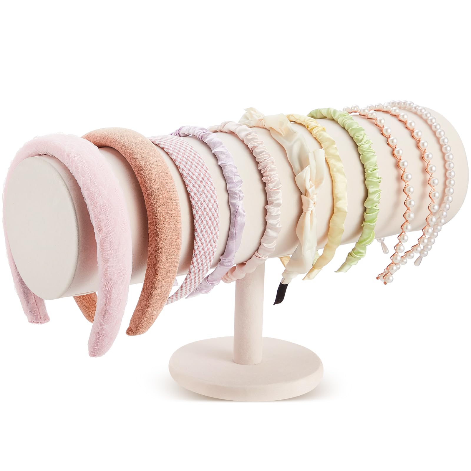 Photo 1 of ***STAND IS WOBBLY***Wenqik Extra Long T Bar Headband Holder Organizer Velvet Headband Rack Storage Hairband Organizer for Hairband Earring Display Stand Women Girl