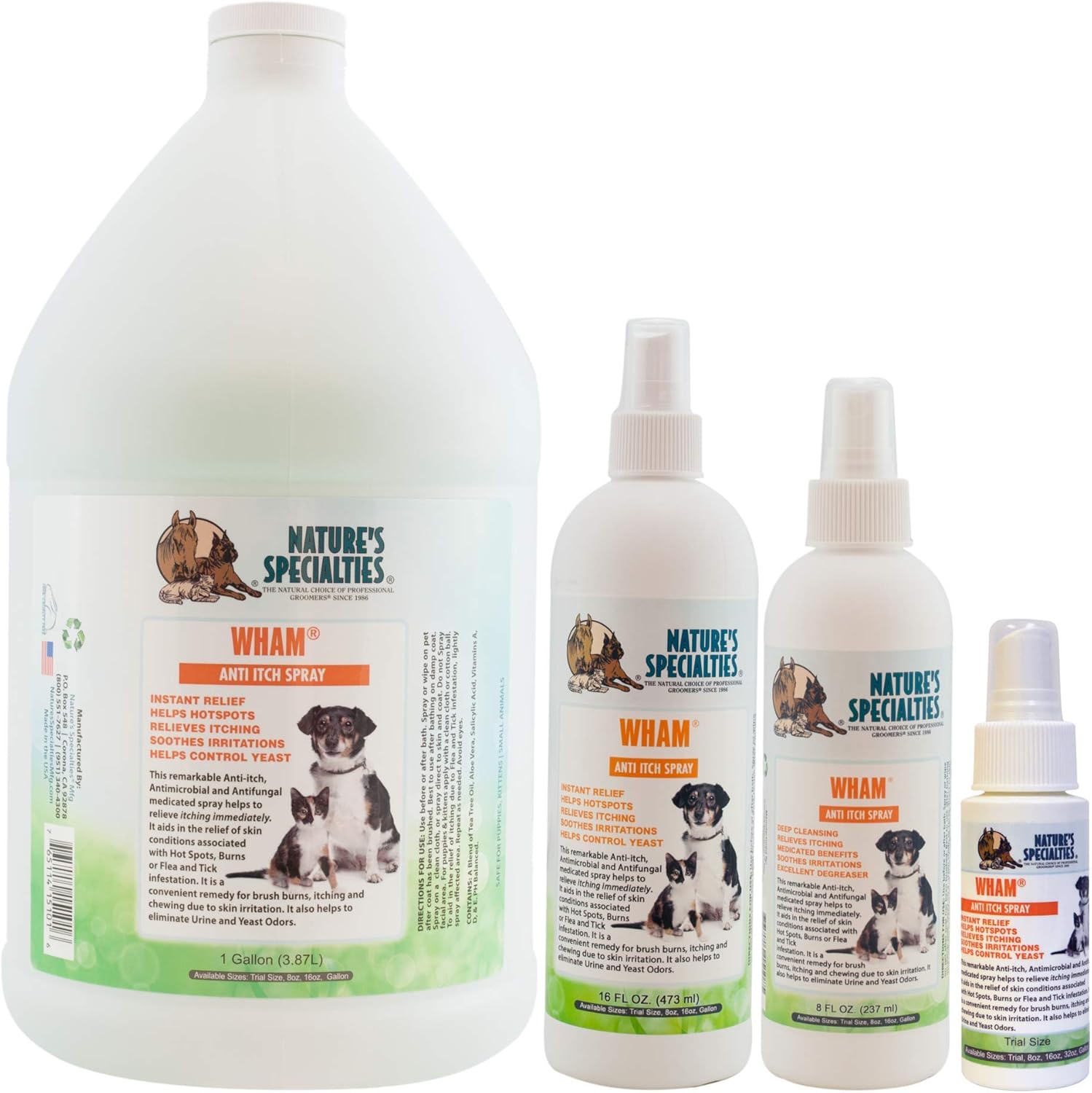 Nature's Specialties Anti-Itch Medicated Dog Spray for Pets, Ready to Use, Made in USA, Wham Anti-Itch, 16oz : Pet Itch Remedies : Pet Supplies