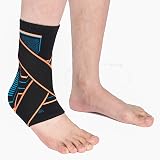 VITTO Ankle Support L with Strap - Multi Zone Compression Sleeve for Sprains