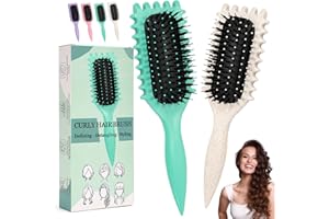 Gelapa 2Pack Curly Hair Brush, Curl Defining Hairbrush with Bristle, Define Curling Detangling Straightening Styling Brushes,