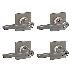 Lock Scout Straight Lever with Square Trim Keyed