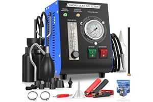 AOTEDA Automotive Smoke Machine, 12V DC Upgrade Leak Detector with Built-in Air Pump, Pressure Gauge & Flow Meter, 19PSI Dual Mode EVAP Fuel Pipe Diagnostic Tool for Cars, Vehicles, ATV, Boat, Motorcycle