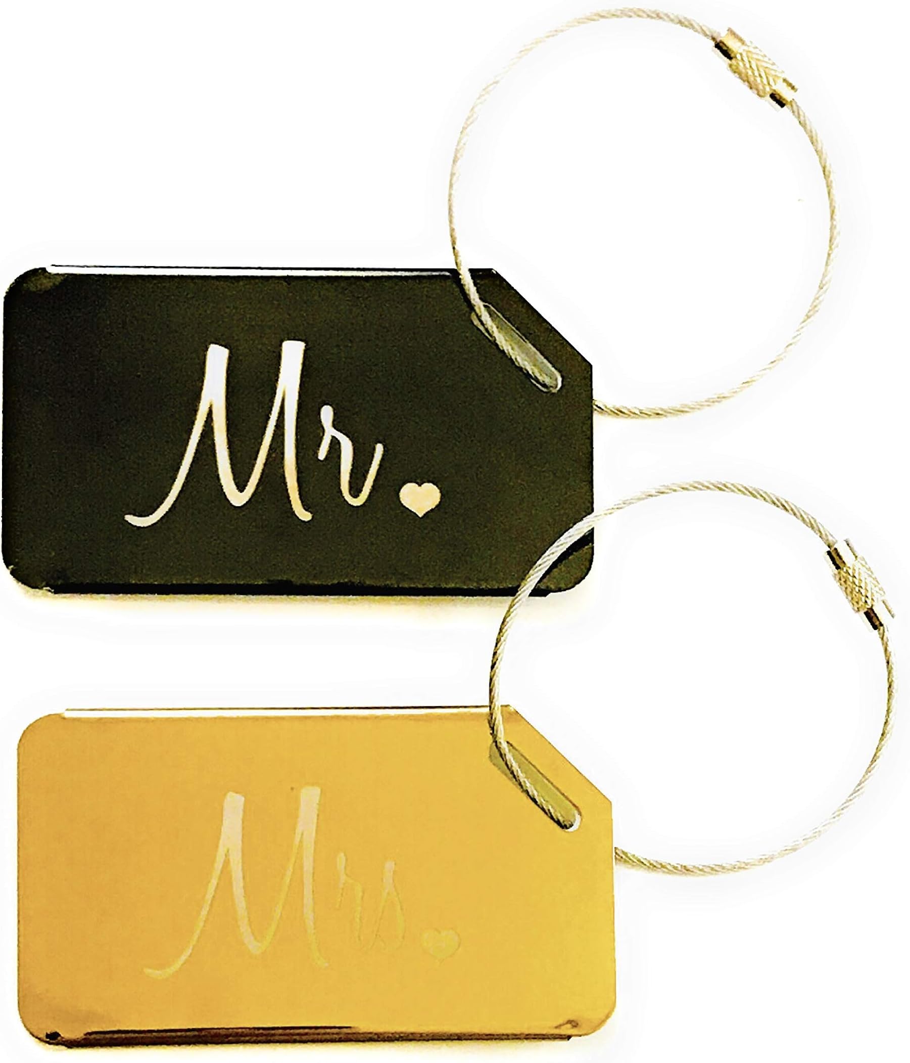 Markha Luggage Tags Stainless Steel Unbreakable 2 pack,