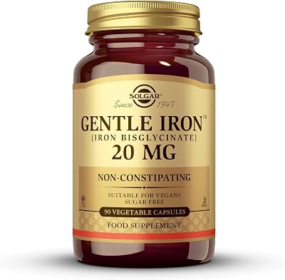 Solgar Gentle Iron 20 mg Vegan Capsules 180 Count - Stomach Friendly