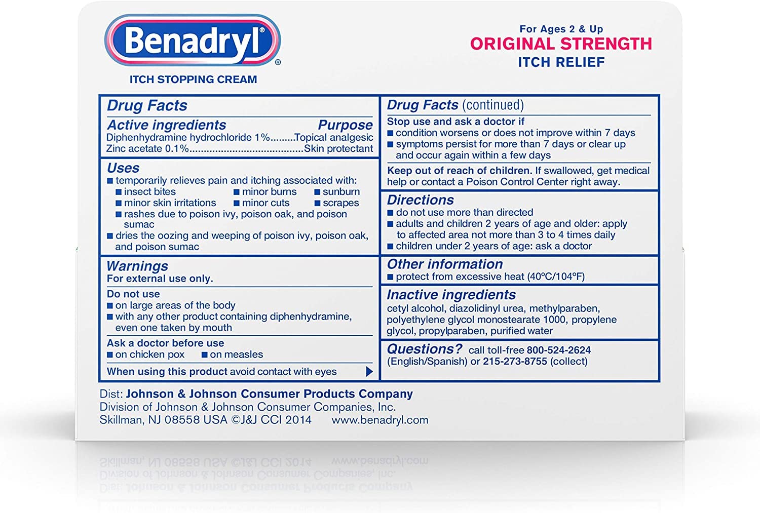 Benadryl Cream Original Strength 1 oz.