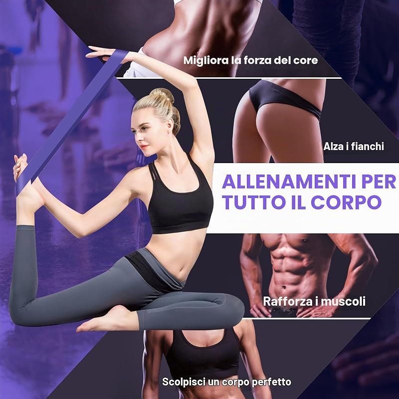 Elastici Fitness (Set di 5), Elastico Palestra in Lattice Naturale