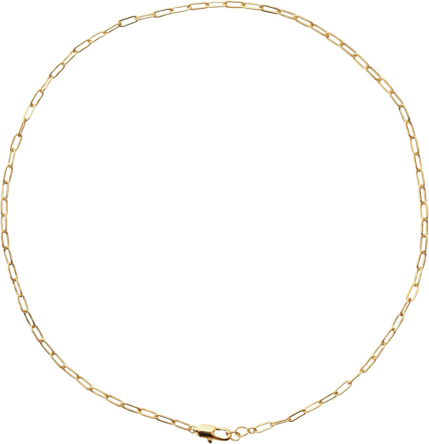 Gold Choker Necklace, Gold Necklaces for Women | 14k Gold Dipped Choker Necklace, Gold Link Chain Necklace, Rectangle Long Link Chain Choker Necklace | Celebrity Approved, Thin Gold Necklace, Layering Necklace For Women,