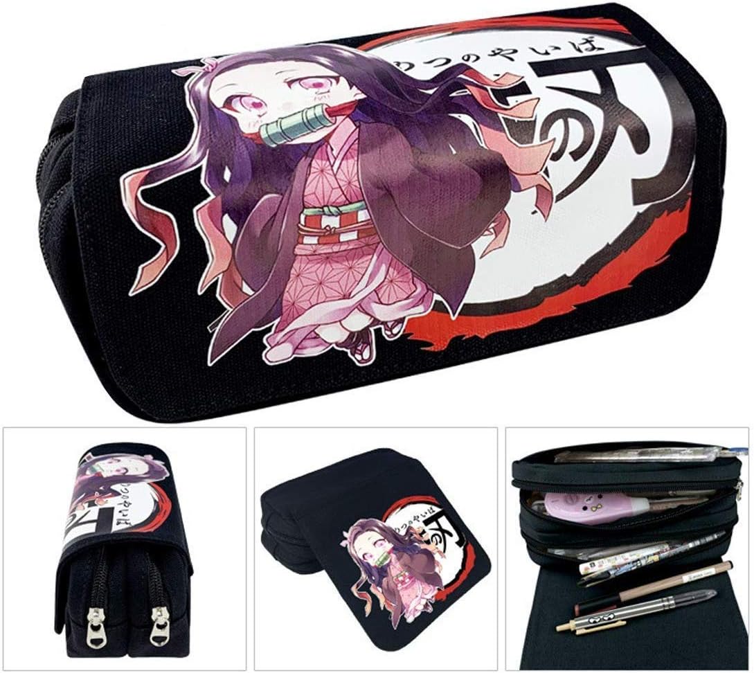 アニメ 鬼滅の刃 大容量 多機能ペンケース 筆箱 化粧ポーチ 男女兼用(かまど ねずこ)