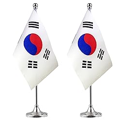 WXTWK 2 Pack Korea Flag Korean Desk Flag Small Mini