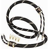 TODN Audiophile Speaker Cable with Banana Plugs and Spade Plugs for Audiophile, OCC-Core, Dual Shielded Banana Plug Audio Cables (6.5ft/2m, 1 Cable)