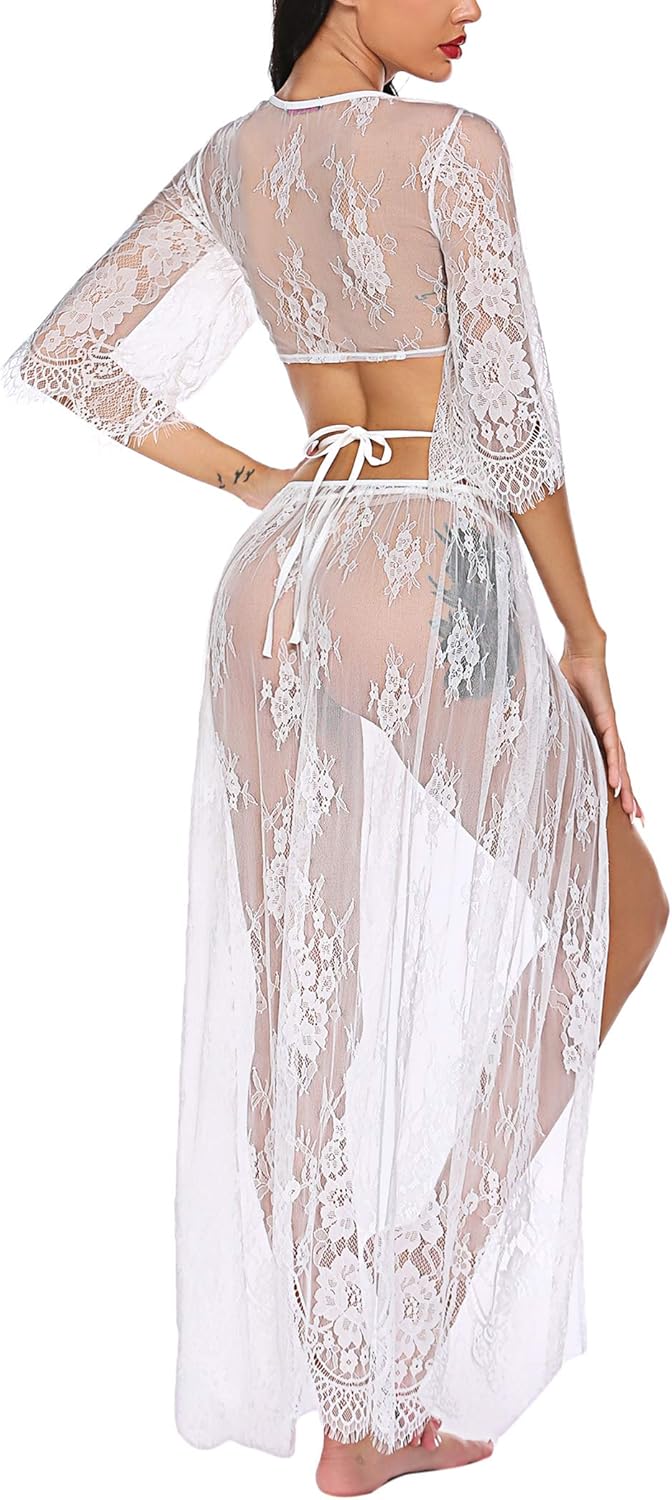 Avidlove Lingerie Set for Women Lace Babydoll Sexy Chemise See Through Lingerie with Long Skirt: Clothing
