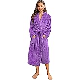 HEARTNICE Womens Fleece Robes, Soft Plush Long Bathrobe, Comfy Robes for Womens, Warm House Coat Pineapple Fleece