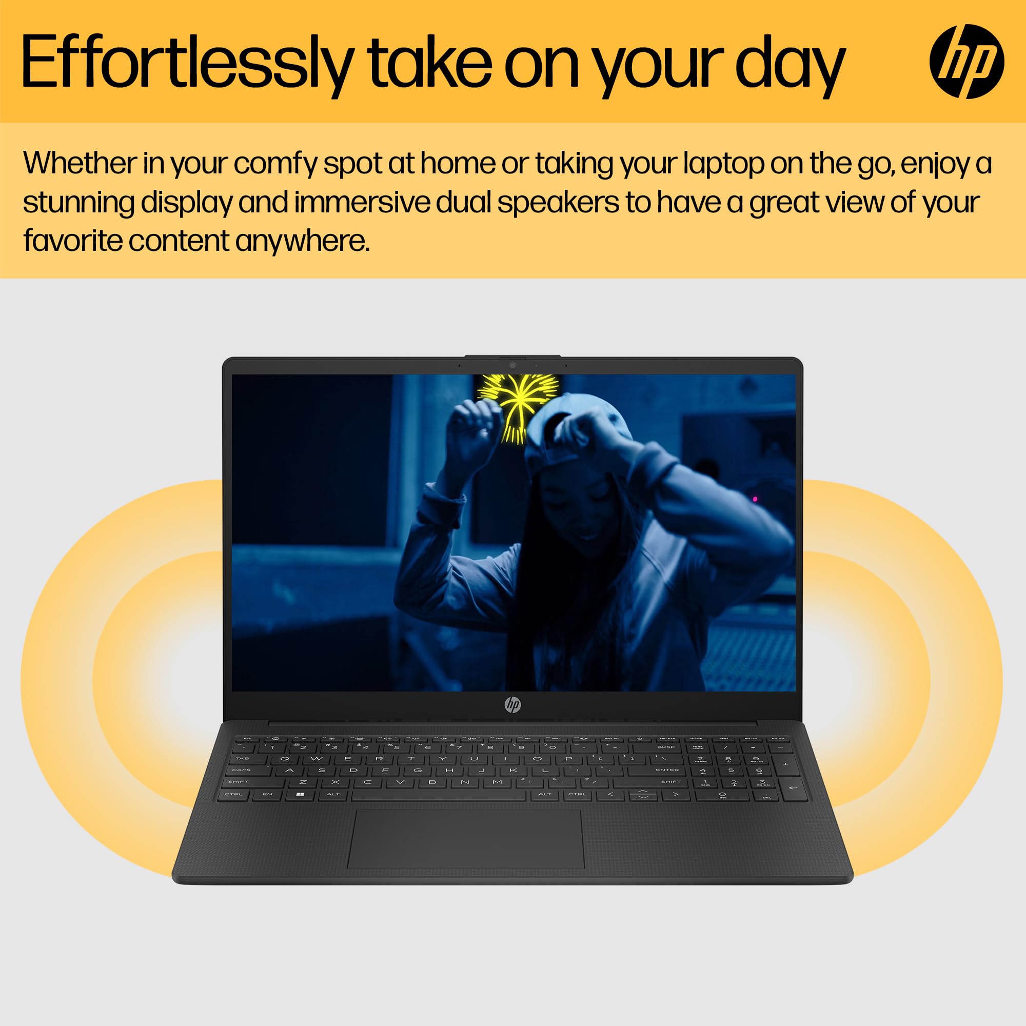 Hp 15.6&Quot; Laptop | Amd Ryzen 3 7320U Processor | 8 Gb Ram | 256 Gb Ssd | Amd Radeon Graphics | Fhd Display | Up To 11Hrs 15 Mins Battery | Windows 11 | Dual Speakers | Jet Black | 15-Fc0045Sa - View 9