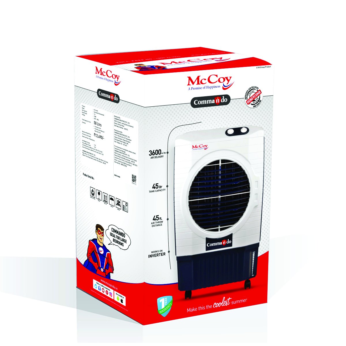 mccoy 45 litres commando air cooler