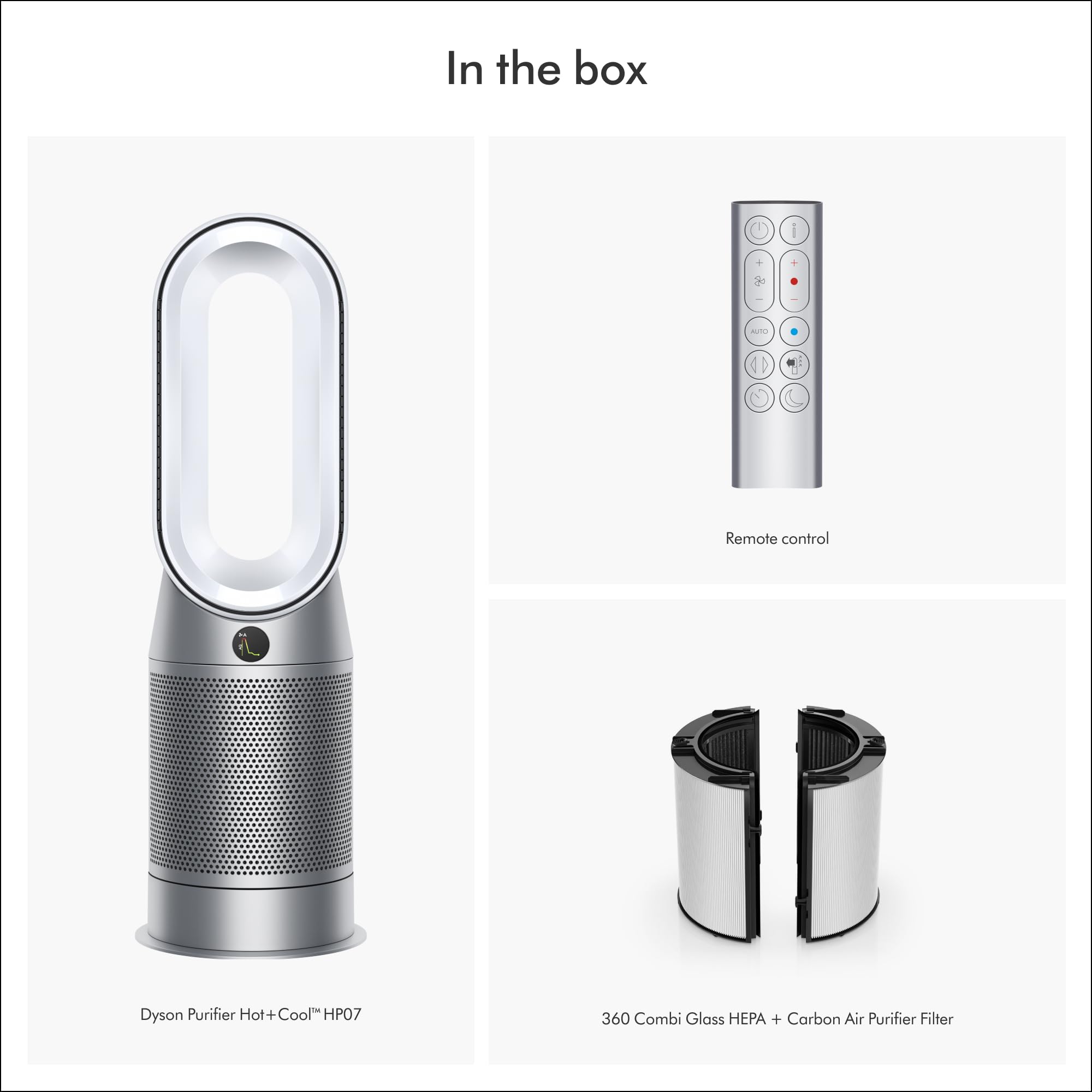 Dyson Purifier Hot+Cool? HP07 Air Purifier, Heater, and Fan - White/Silver, Large