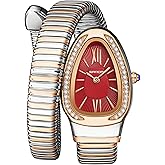 Gosasa Snake Bracelet Watch for Women, Elegant Bangle Wrist Watch with Flexible Wrap Strap Design, Fashion Jewelry Style Quartz Watch, Adjustable Cuff Watch for Dress & Gift