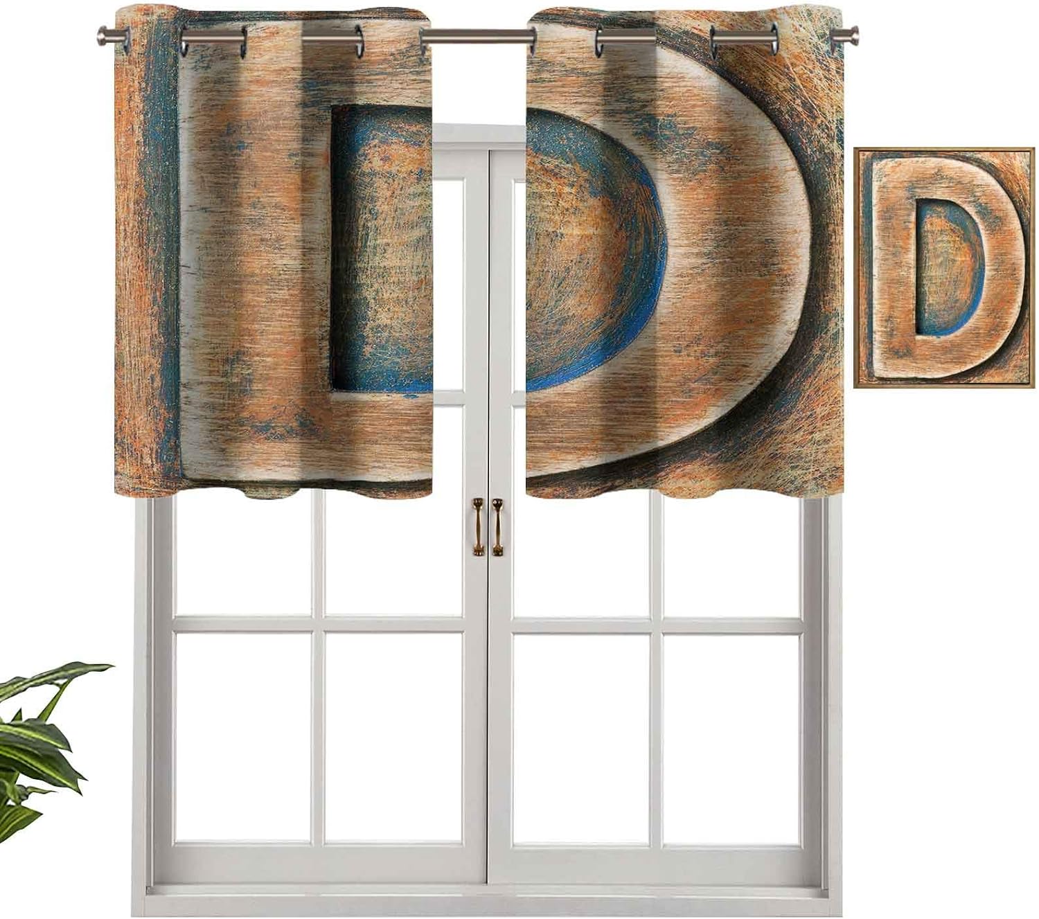 Hiiiman Cenefa moderna para ventana de madera rayada tipografía de