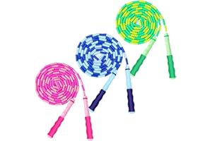 GRAWUN Jump Rope For Kids, Soft Beaded Jump Rope, Adjustable Length Tangle-Free Segmented Soft Beaded Skipping Rope，for Women, Men and Kids Keeping Fit, Workout and Weight Loss