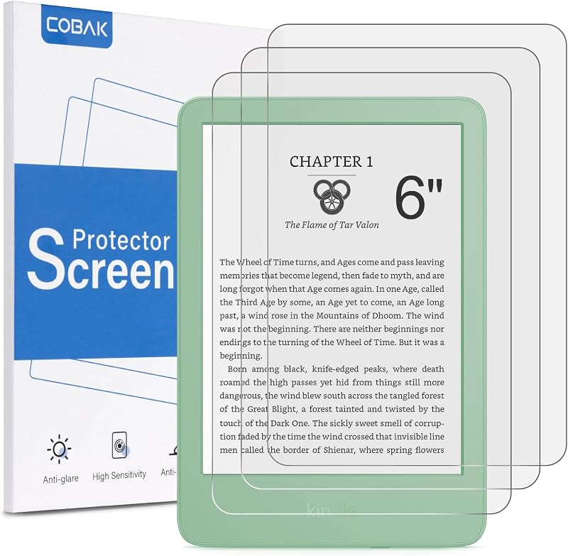 CoBak 3 Pack Anti-Glare Matte Screen Protector for 6 inch Kindle 11th Gen Kobo