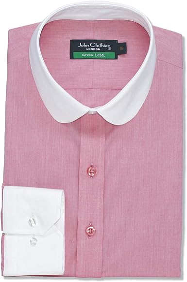pink dress shirt white collar