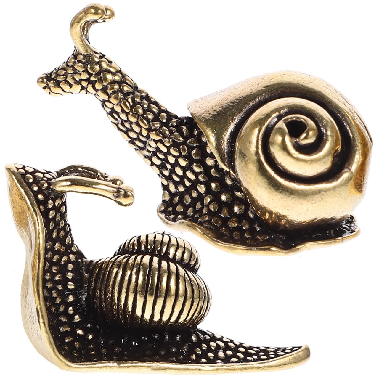 Artibetter Brass Snail Ornament Decorative Tea Pet Miniature Snail Statue Garden Figurine Home Office Indoor Desktop Decor Vintage Style Figurines Set of 2