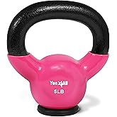 Yes4All Kettlebells Rubber Base, Kettlebell Set for Women, Strength Training Kettlebells Weights (10-65 lbs)