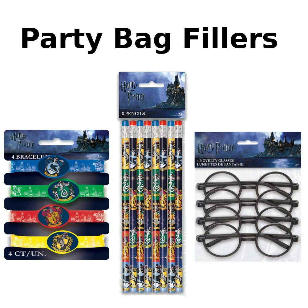 Harry Potter Party Bag Fillers Pack Plastic Glasses, Pencils, Silicone Wrist Bands Amazon.co