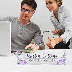 Custom Name Plate for Desk, Acrylic Office Decor