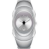 PINTIME Fashion Mens Unique Watches Slim Sleek Classic Stainless Steel Quartz Waterproof Business Wristwatches for Men Auto Date
