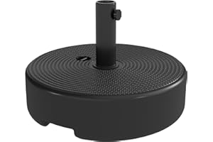 Outsunny Round Patio Umbrella Base, Umbrella Stand Base with Handle, 33 lbs Water or 42 lbs Sand Filled, Heavy Duty Parasol B