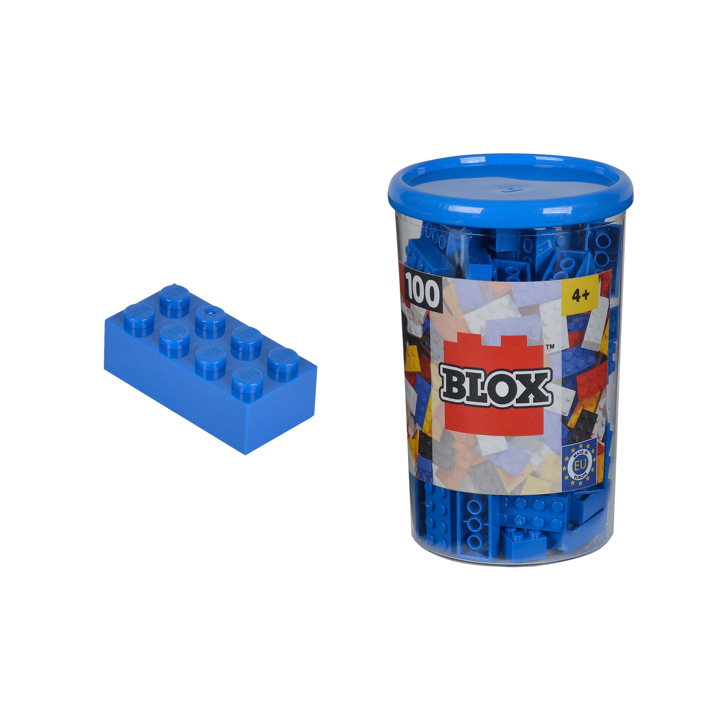 Simba 104118906 "Blox 8-Stud Blue Building Blocks Set (100-Piece)