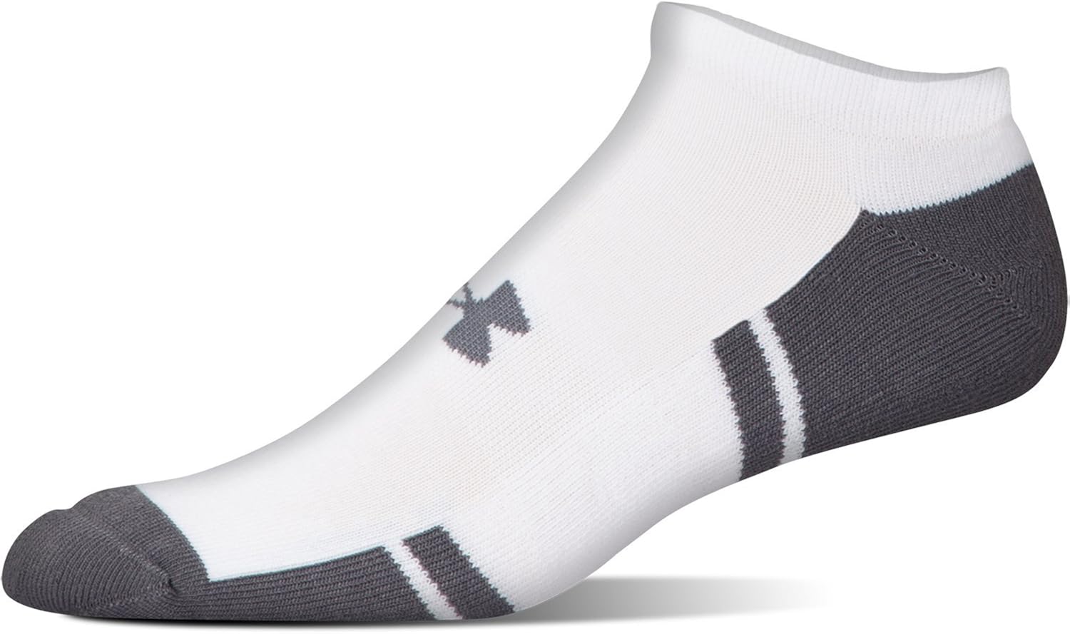 Under Armour Youth Resistor 3.0 No Show Socks , White/Graphite (6-Pairs) , Shoe Size: Youth 13.5K-4Y: Clothing