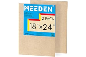 MEEDEN Unfinished Wood Canvas Board: 3/4” Deep 18x24” Wooden Canvas Panel Pack of 2 - Blank Cradled Wood Art Board for Painting