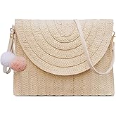 Dailyacc Straw Shoulder Bag For Women Woven Purse Beach Envelope Clutch Straws Wallet | Straw, Woven Purse, Beach, Straws, Straw, Woven Purse