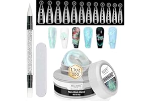 MIZHSE Mermaid Aurora Solid Builder Gel, 1oz Hard Gel for Nails Non-sticky Builder Gel Polish 3D Nail Gel Soak Off for Nails Salon Home DIY Manicure