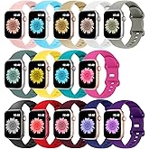 14Pack Compatible with Apple Watch Band 38mm 40mm 41mm 42mm 44mm 45mm 46mm 49mm, Soft Silicone Sport Replacement Strap for iWatch Series Ultra 10 9 8 7 6 5 4 3 2 1 SE, Women Men