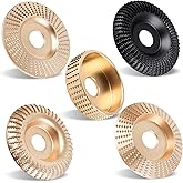 Pomsare Wood Carving Disc Set, 5PCS Wood Grinding Wheel for 4 or 4 1/2 Angle Grinder, Stump Grinder Shaping Discs for Cutting