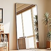 BEAUTYPEAK Black Full Length Mirror, 71"x32" Rounded Corner Floor Mirror Standing Hanging or Leaning Against Wall, Suitable for Bedroom or Dressing Room