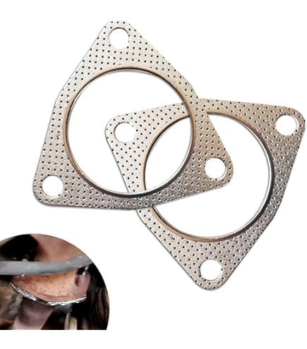 2-Pack Car Exhaust Gasket 3-Bolt Flange - 2.48" Inner Diameter, 4.25" Outer, High Temp Sealing For Muffler & Pipe Connections