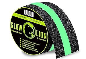 Non-Slip Glow In The Dark Tape | Anti Slip Adhesive Grip for Stairs and Gaffers | 2 Inches Wide By 14 Feet Long | Glow-In-The-Dark