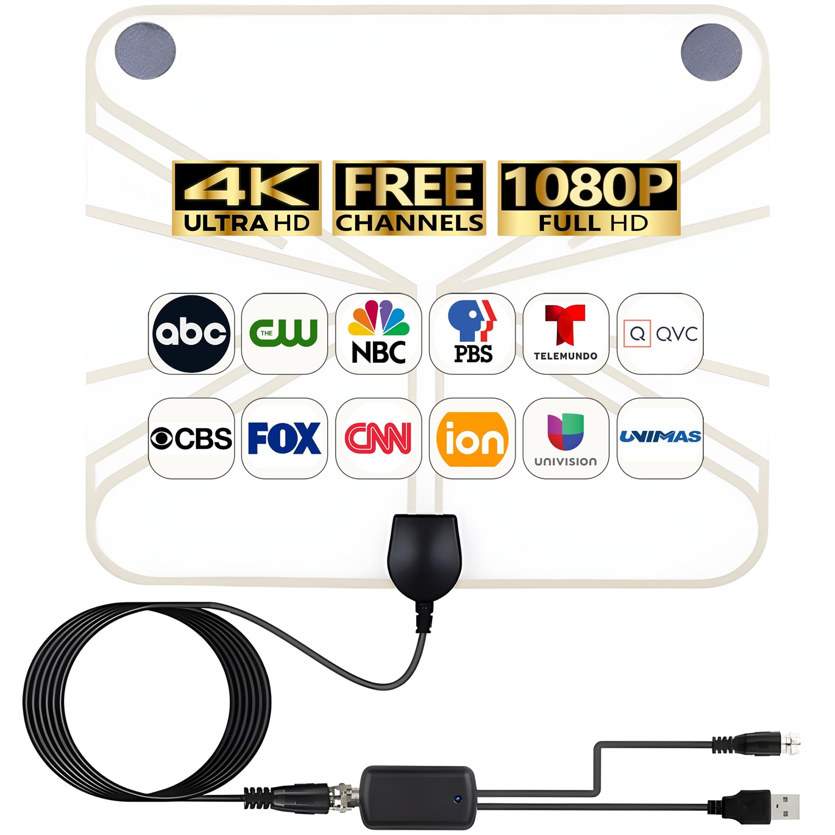 Photo 1 of 4K HD TV Antenna for Local Channels - Amplified Digital HDTV Indoor Antenna with Signal Booster - 360° Long Reception TV Aerial Support All Types TV