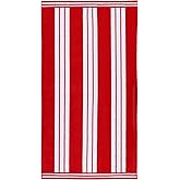 Superior Cotton Cabana Striped Beach Towels, Colorful Towels for Adult, Kid, Pool, Swimming, Sand, Travel, Large Oversized, Absorbent, Fast Drying, Bath Basics, Cabana Collection, 1 Piece, Red