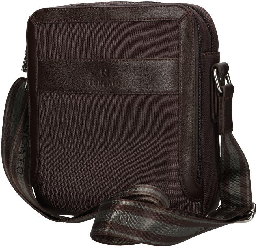 Shoulder belt man R RONCATO bag bandolier men pouch multicompart brown