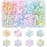 LiQunSweet 840 pcs 8 Colors 6x3mm Flat Round Frosted Glass Beads Abacus Rondelle Disc Spacer Loose Beads for DIY Jewelry Bracelet Necklace Crafts Keychain Bag Decor
