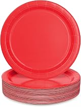 PARTY GO 50 Red 9 Inch Paper Plates Disposable Party Supplies